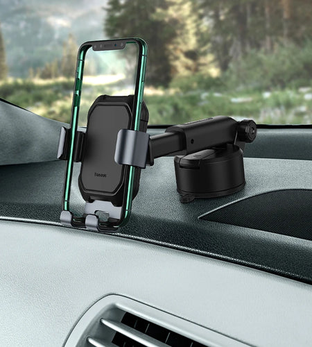 Baseus Gravity Car Phone Holder Suction Cup Adjustable  Holder Stand in Car GPS Mount for Iphone 13 12 Pro Xiaomi POCO