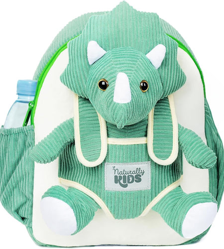 Green Dinosaur Backpack for Boys 4-5, Triceratops Dinosaur Gifts for 4-5 Year Old Boys, Girls, Toddler Backpack