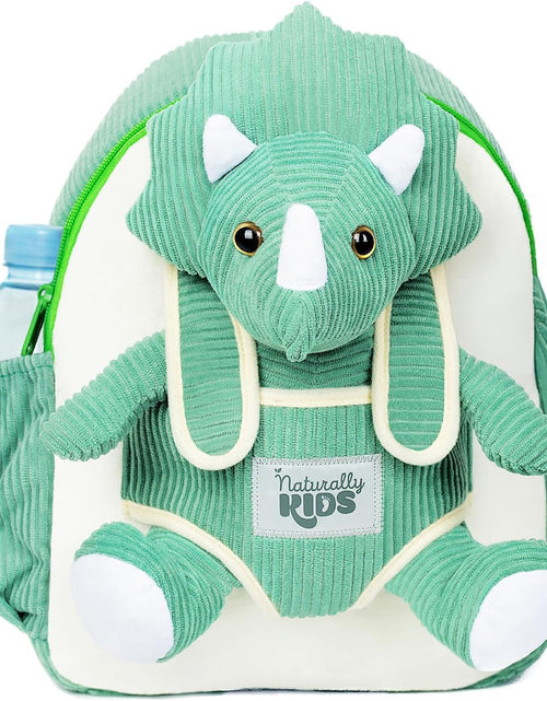 Load image into Gallery viewer, Green Dinosaur Backpack for Boys 4-5, Triceratops Dinosaur Gifts for 4-5 Year Old Boys, Girls, Toddler Backpack
