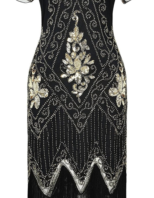 Load image into Gallery viewer, 1920S Art Deco Fringed Sequin Dress Roaring 20S Flapper Fancy Dress Gatsby Costume Dress
