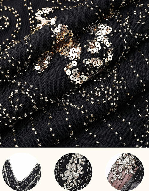Load image into Gallery viewer, 1920S Art Deco Fringed Sequin Dress Roaring 20S Flapper Fancy Dress Gatsby Costume Dress
