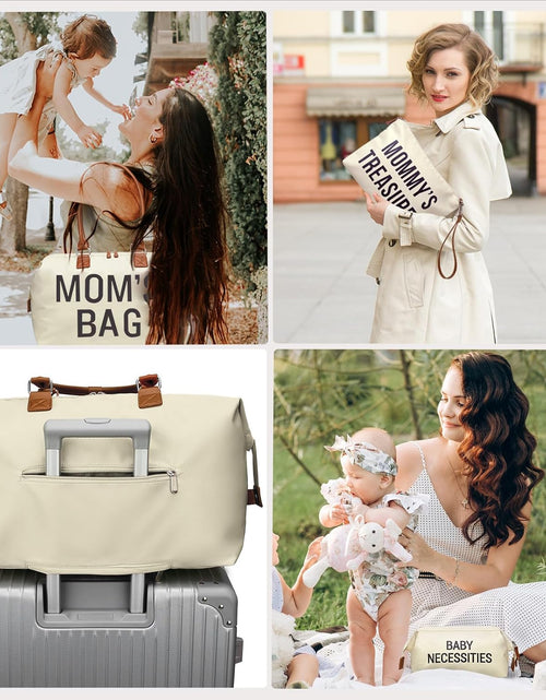 Load image into Gallery viewer, Diaper Bag Tote, Mommy Bag for Hospital, Large Capacity Waterproof Baby Bag for Mom Travel, Hospital Bag for Labor and Delivery with Baby Necessities Bag, Creamy White
