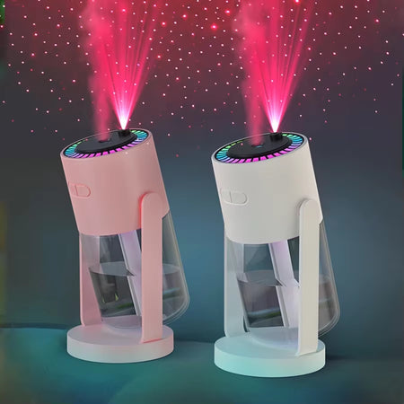 MistGlow 280ML Air Humidifier – Desktop Humidifier with Projector, Adjustable Light & Auto Off for Home & Office