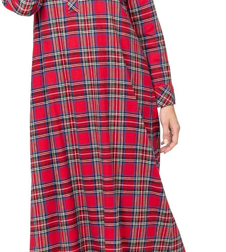 Women'S Flannel Nightgown Plaid - Cotton Flannel Nightgown Womens