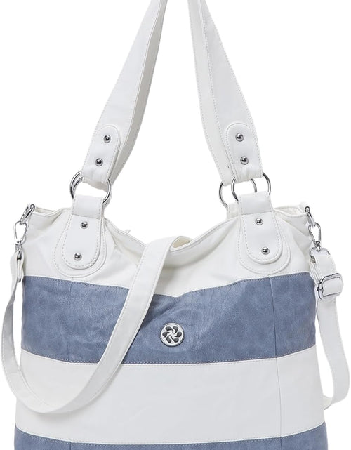 Load image into Gallery viewer, Hobo Purses for Women Multi-Color Striped Lattice Cross Body Shoulder Purse Bag Tote Handbag
