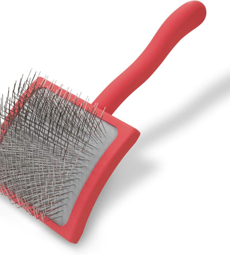 Big G Dog Slicker Brush for Dogs (Goldendoodles, Labradoodles, Poodles), Groom like a Professional, Fluff Detangle Style, Saves Time Energy, Coral, Large