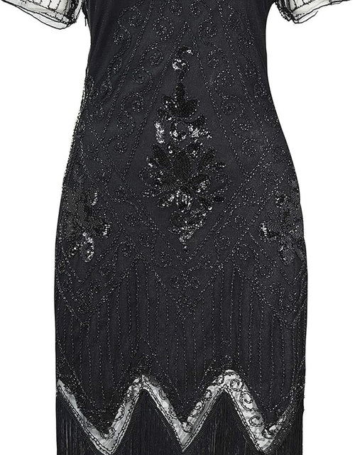 Load image into Gallery viewer, plus Size 1920S Art Deco Fringed Sequin Dress Flapper Gatsby Costume Dress for Women
