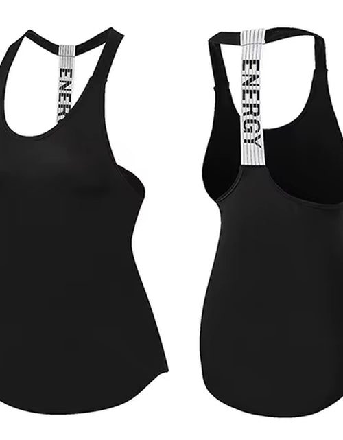 Load image into Gallery viewer, Gym Top Black Sleeveless Yoga Top Gym Women Shirt Fitness T-Shirts Dry Workout Tops Sports Tops Gym Women Backless Shirt
