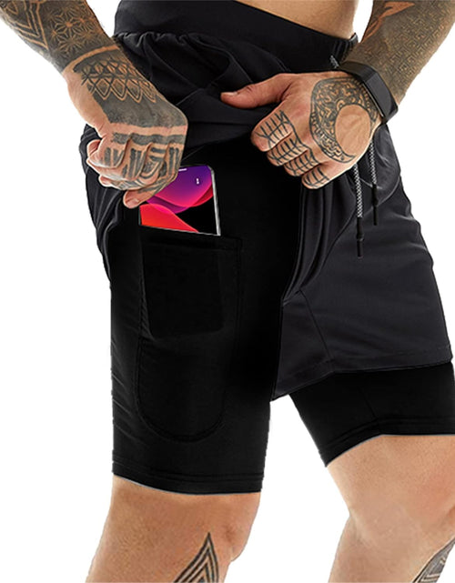Load image into Gallery viewer, Mens Athletic Shorts 2-In-1 Gym Workout Running 7'' Shorts with Towel Loop
