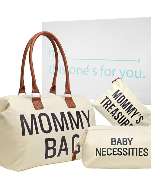 Load image into Gallery viewer, Diaper Bag Tote, Mommy Bag for Hospital, Large Capacity Waterproof Baby Bag for Mom Travel, Hospital Bag for Labor and Delivery with Baby Necessities Bag, Creamy White

