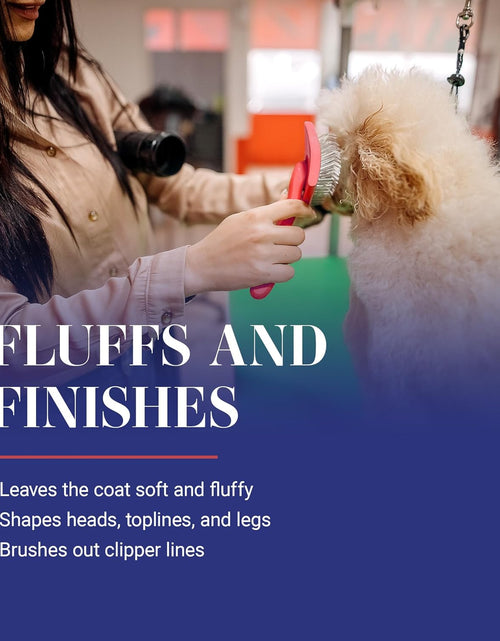 Load image into Gallery viewer, Big G Dog Slicker Brush for Dogs (Goldendoodles, Labradoodles, Poodles), Groom like a Professional, Fluff Detangle Style, Saves Time Energy, Coral, Large

