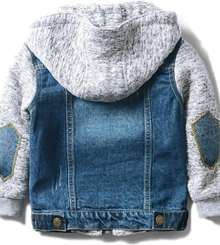 Boys' Basic Denim Trucker Jackets Children Fall Hoodies Trendy Jeans Coats